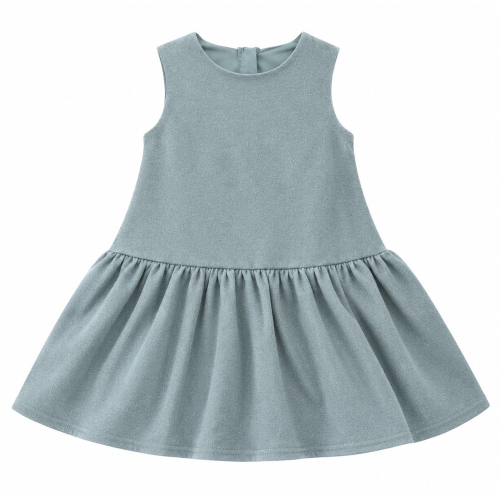 NEW Blueberi Boulevard Girls Light Blue A-Line Sleeveless Dress Zip Party 2T